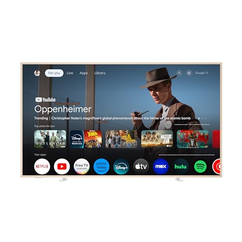 TCL 65-Inch Class NXTVISION Series QLED 4K UHD Google Smart TV Canvas Style Art Frame TV - QLED, 120hz, Matte Anti-Glare Screen, Free Bezel and Frame, Atmos, Free Art Included (65A300W, 2024 Model)