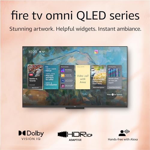 Amazon Fire TV 65" Omni QLED Series 4K UHD smart TV, Dolby Vision IQ, Fire TV Ambient Experience, local dimming, hands-free with Alexa