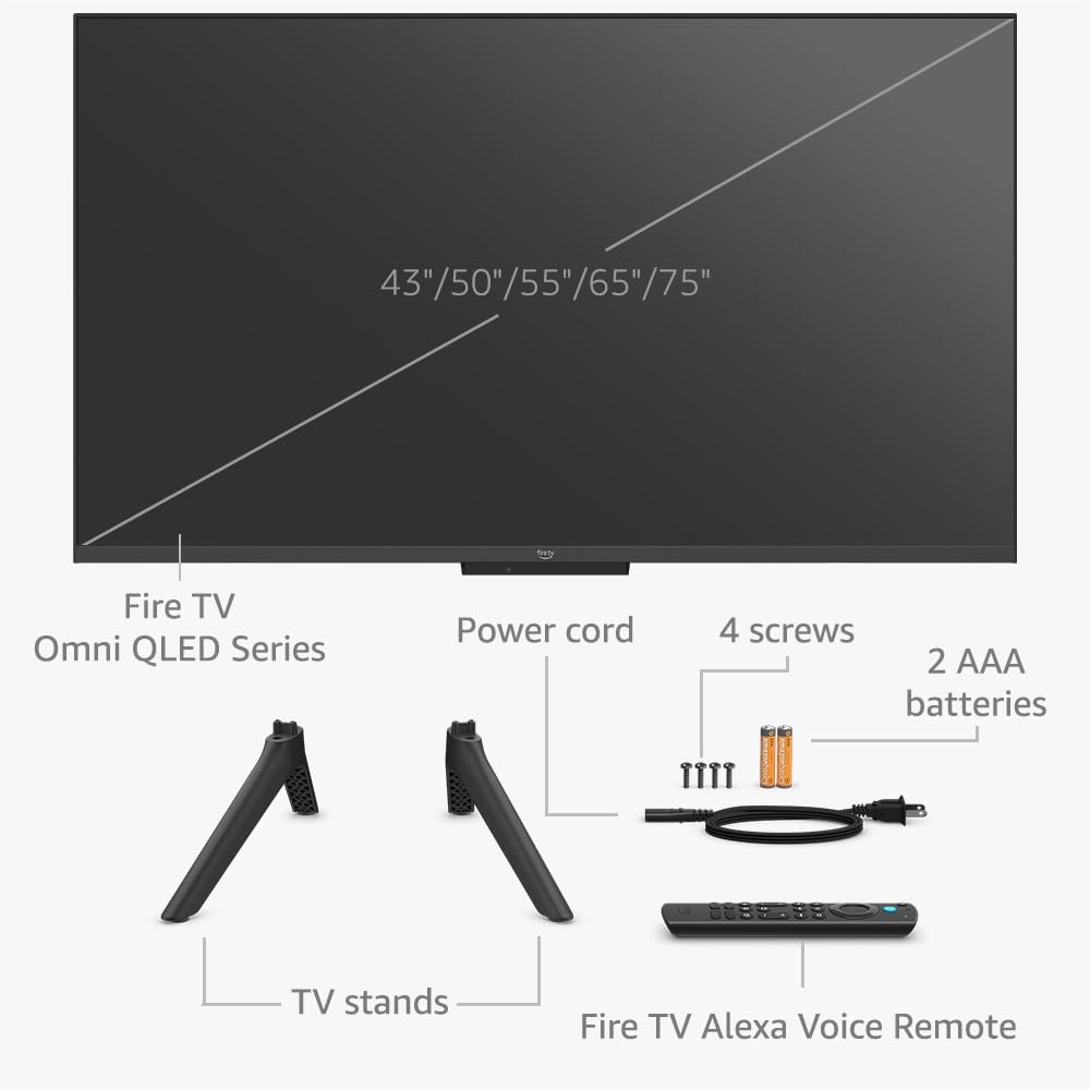 Amazon Fire TV 65" Omni QLED Series 4K UHD smart TV, Dolby Vision IQ, Fire TV Ambient Experience, local dimming, hands-free with Alexa