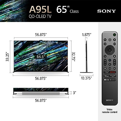 Sony QD-OLED 55 inch BRAVIA XR A95L Series 4K Ultra HD TV: Smart Google TV with Dolby Vision HDR and Exclusive Gaming Features for The PlayStation® 5 XR55A95L- Latest Model