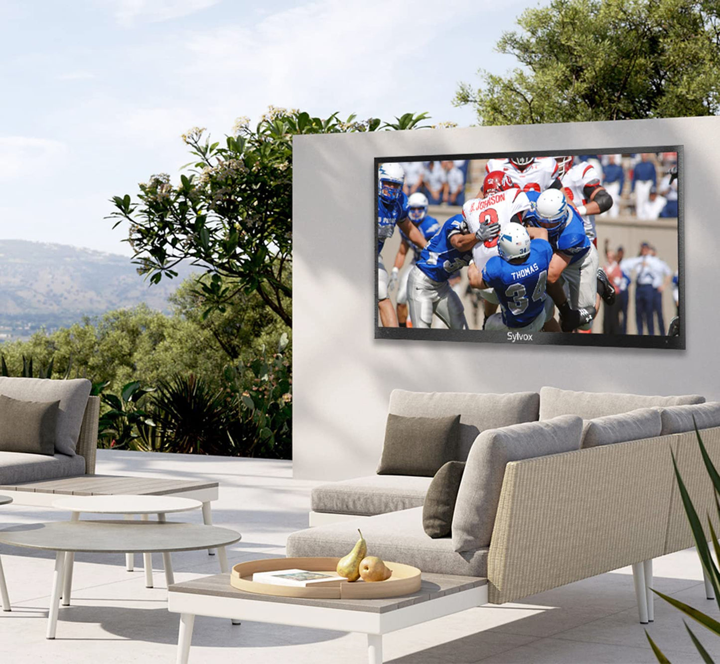 SYLVOX Outdoor TV, 65-Inch Waterproof Smart TV, 2000 nits Full Sun TV, 4K, Dolby Atmos, HDR10, Weatherproof Television with Voice Assistant Remote (Pool Pro 2.0, Latest Model)
