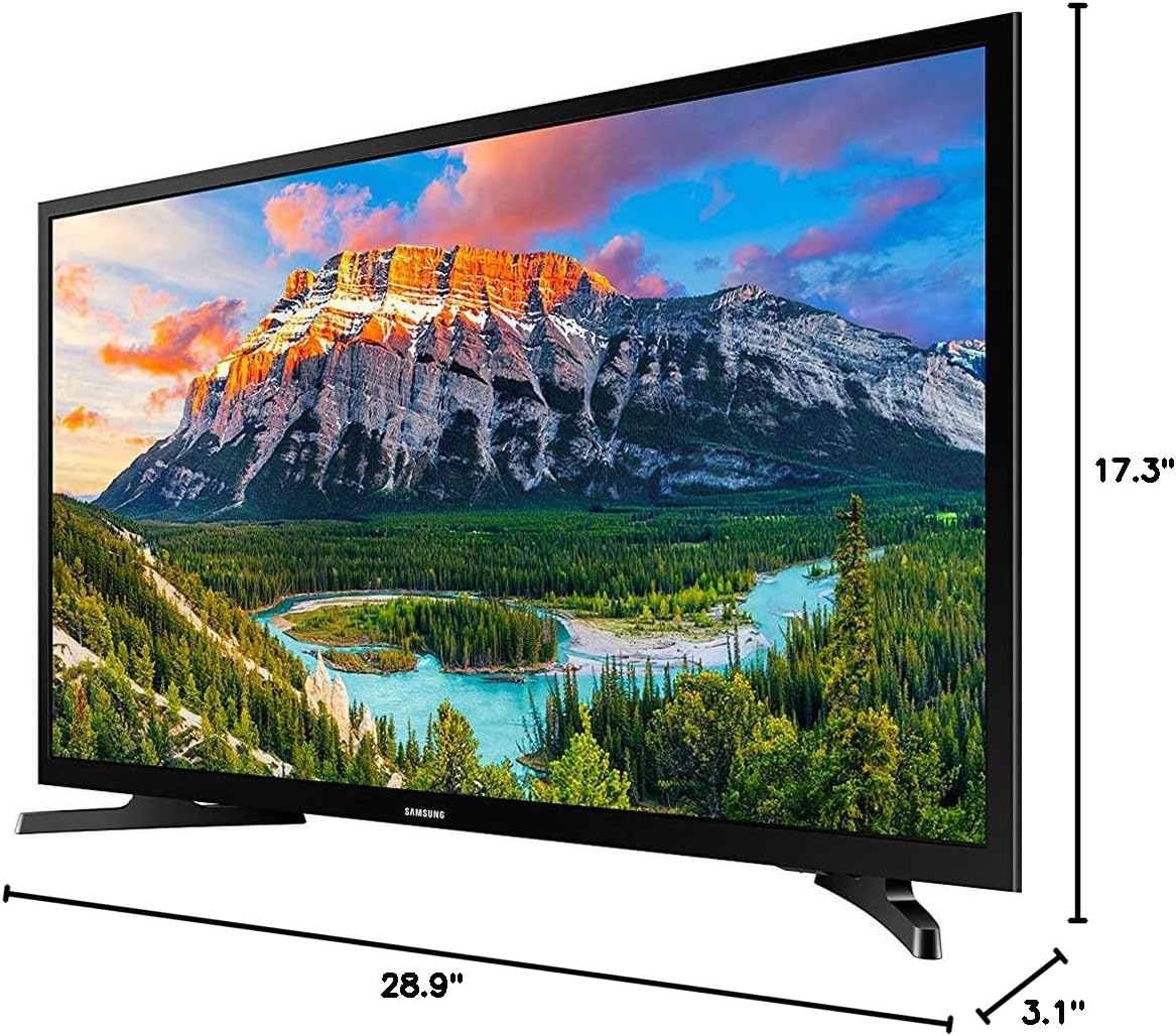 Samsung UN32N5300AFXZA 32-inch 1080p Smart LED TV, Black Bundle with Premiere Movies Streaming + Flat Wall Mount Kit + 6-Outlet Surge Adapter + 2X 6FT 4K HDMI 2.0 Cable