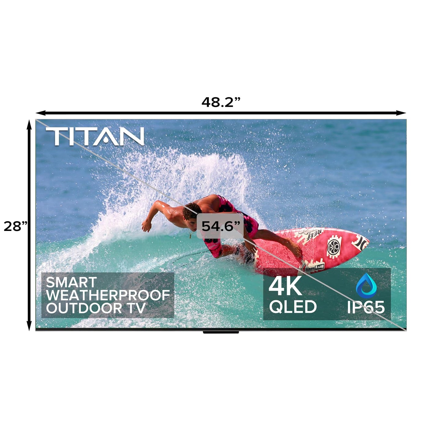 Titan G300 Mini-LED QLED PRO 98 Inch Full Sun Outdoor TV 4K,3000 Nits Peak Brightness, IP65 Weatherproof Smart TV,Assembled in USA.