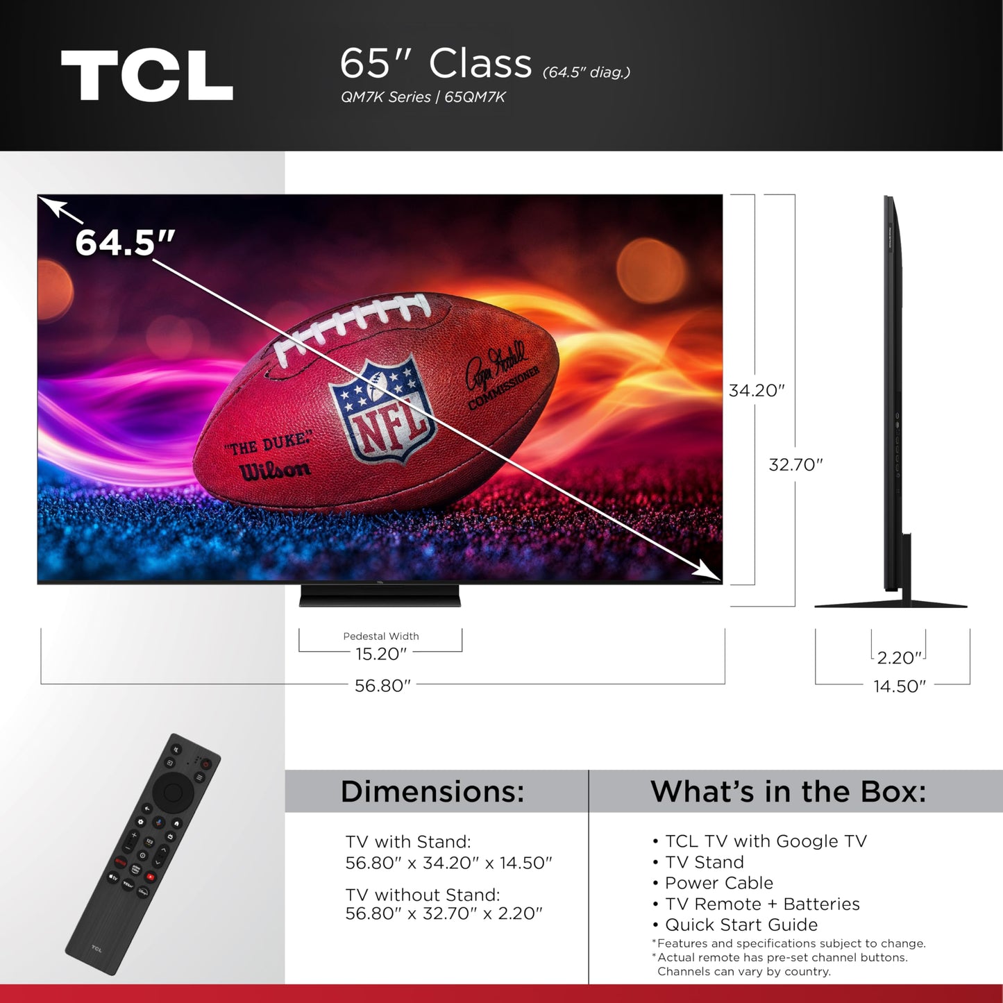 TCL 75-Inch Class QM7K Series QD-Mini LED 4K UHD Google Smart TV Best Premium Mini-LED TV - QLED, 144hz, 288hz Gaming Rate, Anti-Reflective Screen, Bang & Olufsen Audio, Atmos (75QM7K, 2025 Model)