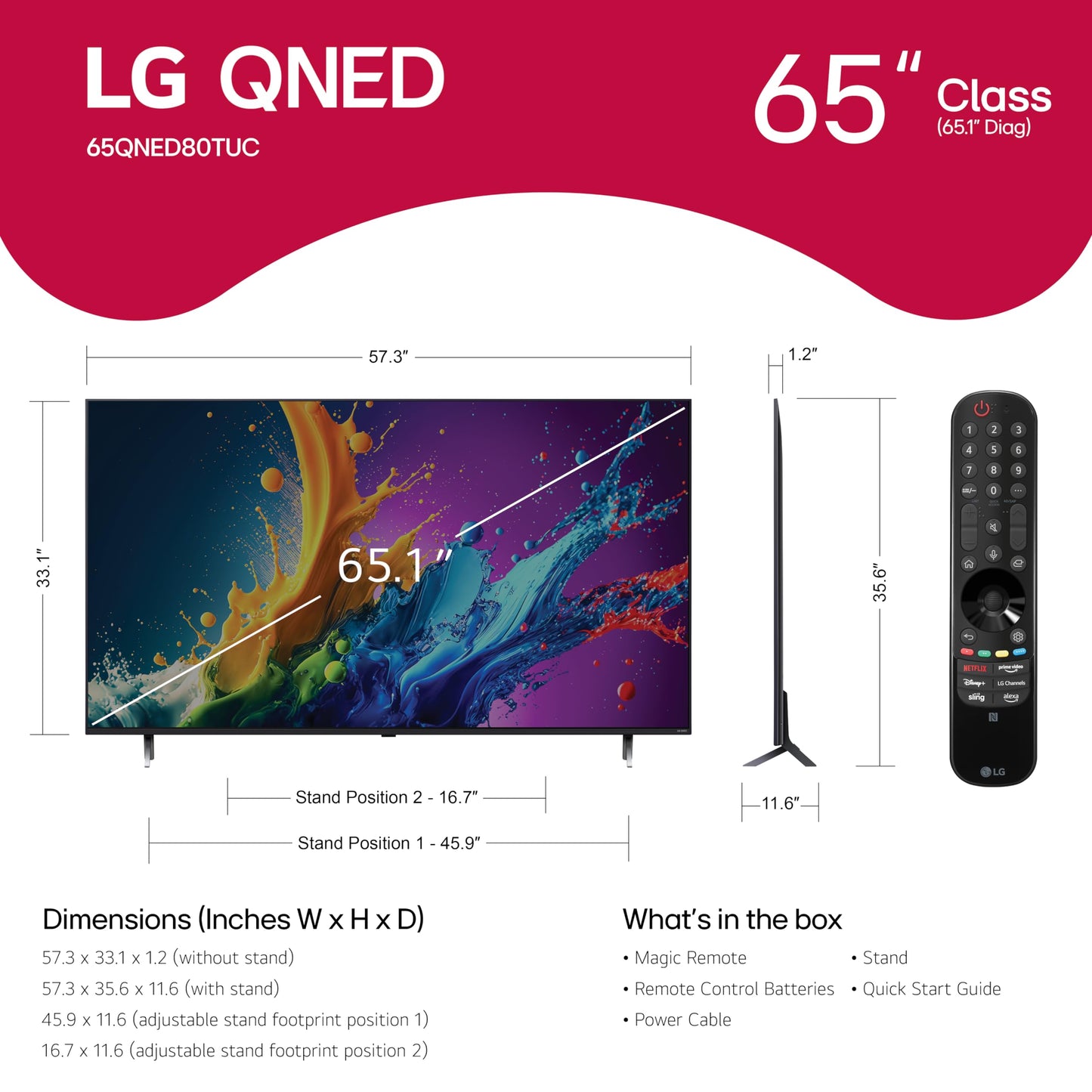 LG 43-Inch Class QNED80T Series LED Smart TV 4K Processor Flat Screen with Magic Remote AI-Powered with Alexa Built-in (43QNED80TUC, 2024)