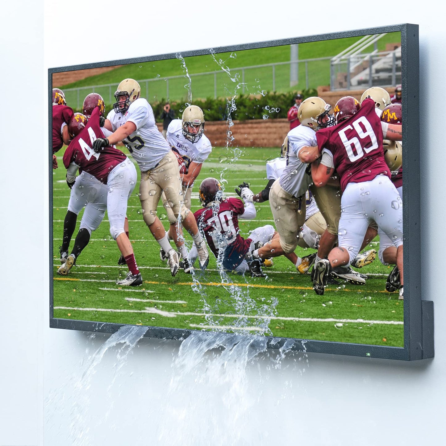 SYLVOX Outdoor TV, 65-Inch Waterproof Smart TV, 2000 nits Full Sun TV, 4K, Dolby Atmos, HDR10, Weatherproof Television with Voice Assistant Remote (Pool Pro 2.0, Latest Model)