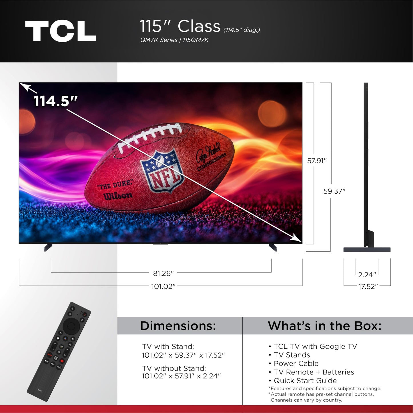 TCL 75-Inch Class QM7K Series QD-Mini LED 4K UHD Google Smart TV Best Premium Mini-LED TV - QLED, 144hz, 288hz Gaming Rate, Anti-Reflective Screen, Bang & Olufsen Audio, Atmos (75QM7K, 2025 Model)