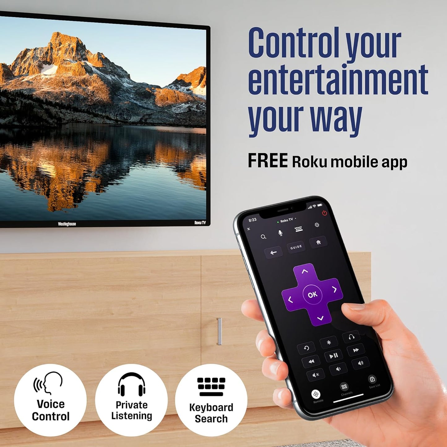 Westinghouse Roku TV - 24 Inch Smart Television, 720P LED HD with Wi-Fi Connectivity and Mobile App, Flat Screen Compatible with Apple Home Kit, Alexa and Google Assistant