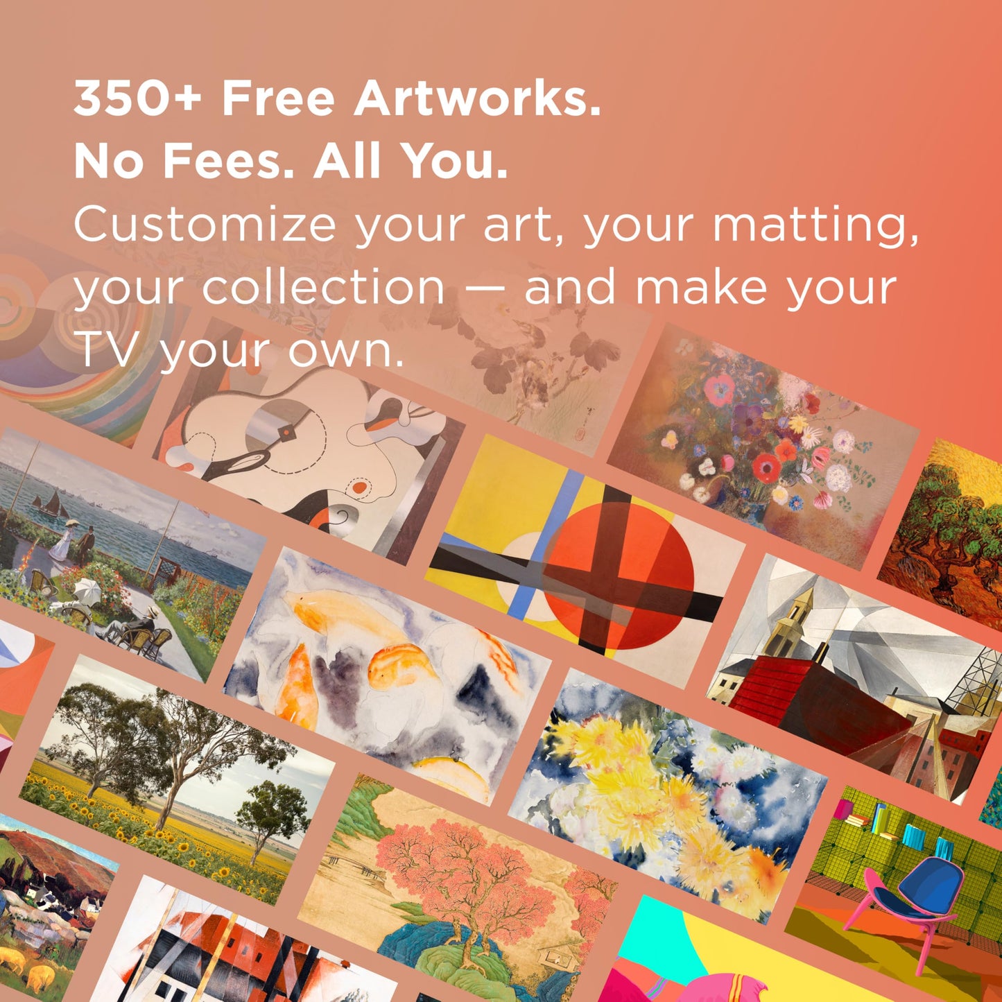 TCL 65-Inch Class NXTVISION Series QLED 4K UHD Google Smart TV Canvas Style Art Frame TV - QLED, 120hz, Matte Anti-Glare Screen, Free Bezel and Frame, Atmos, Free Art Included (65A300W, 2024 Model)
