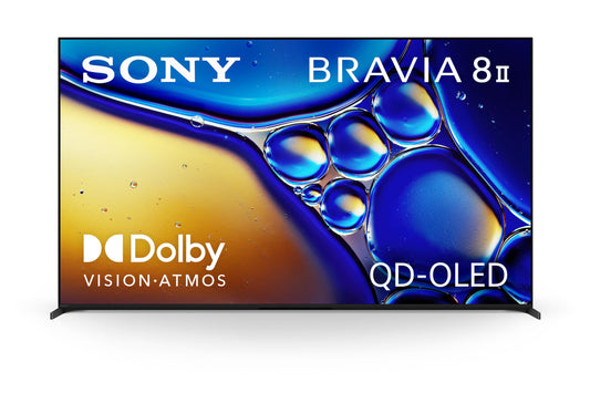 Sony BRAVIA 8 II 65 Inch TV, QD OLED, 4K Smart Google TV, XR Processor with AI Technology, Ultra Slim Design, 120hz Television, Dolby Vision/Atmos, Exclusive Features for PS5, K-65XR80M2, 2025 Model
