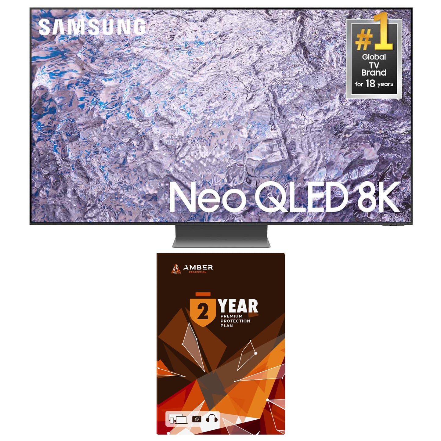 SAMSUNG QN65QN800CFXZA 65 Inch Neo QLED 8K Smart TV with Dolby Atmos and 2 Year Amber Protection Plan (2023)