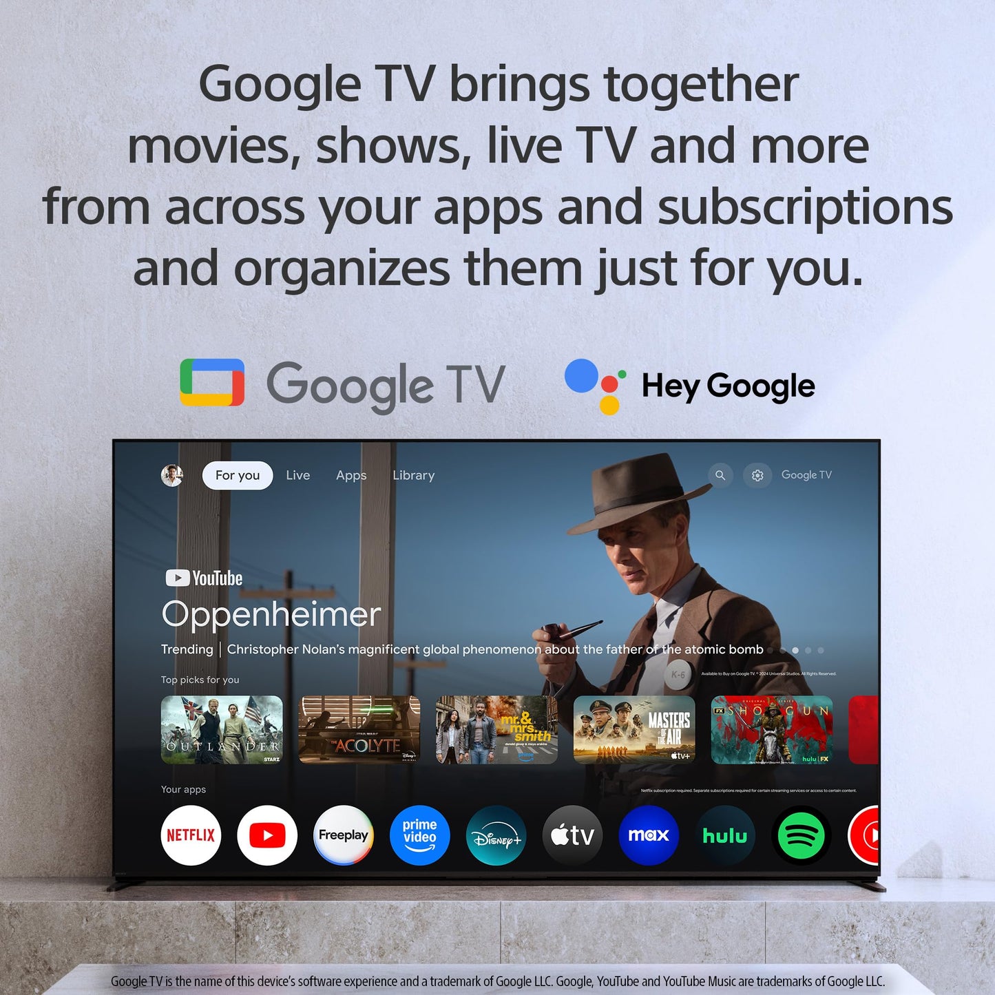 Sony BRAVIA 8 II 65 Inch TV, QD OLED, 4K Smart Google TV, XR Processor with AI Technology, Ultra Slim Design, 120hz Television, Dolby Vision/Atmos, Exclusive Features for PS5, K-65XR80M2, 2025 Model